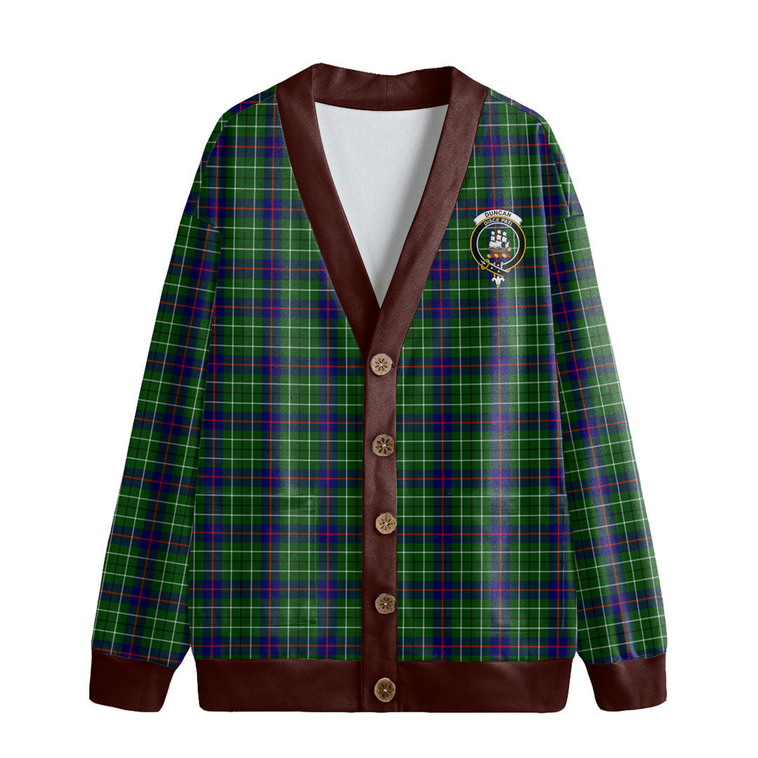 Duncan Modern Tartan Crest Knitted Fleece Cardigan