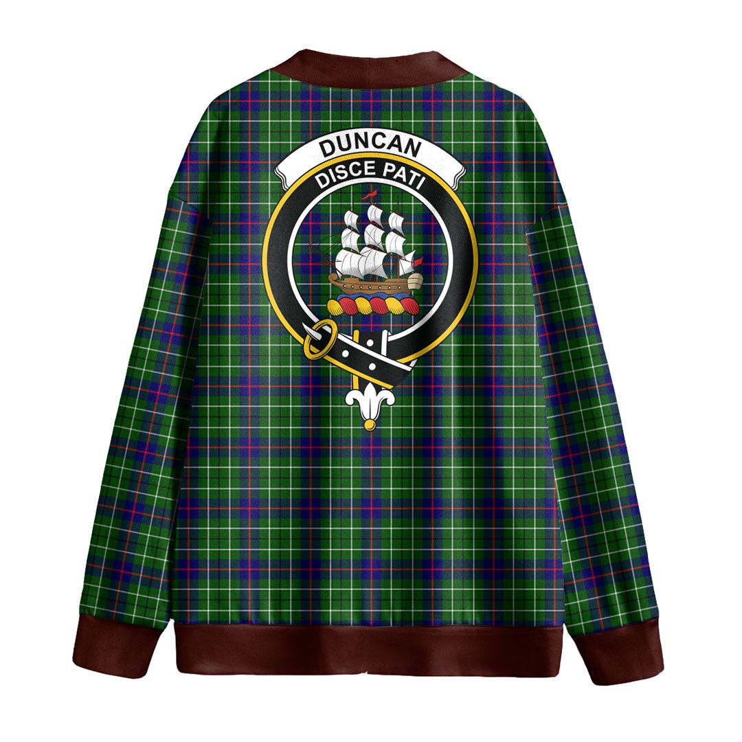 Duncan Modern Tartan Crest Knitted Fleece Cardigan