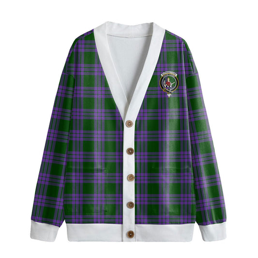 Elphinstone Tartan Crest Knitted Fleece Cardigan