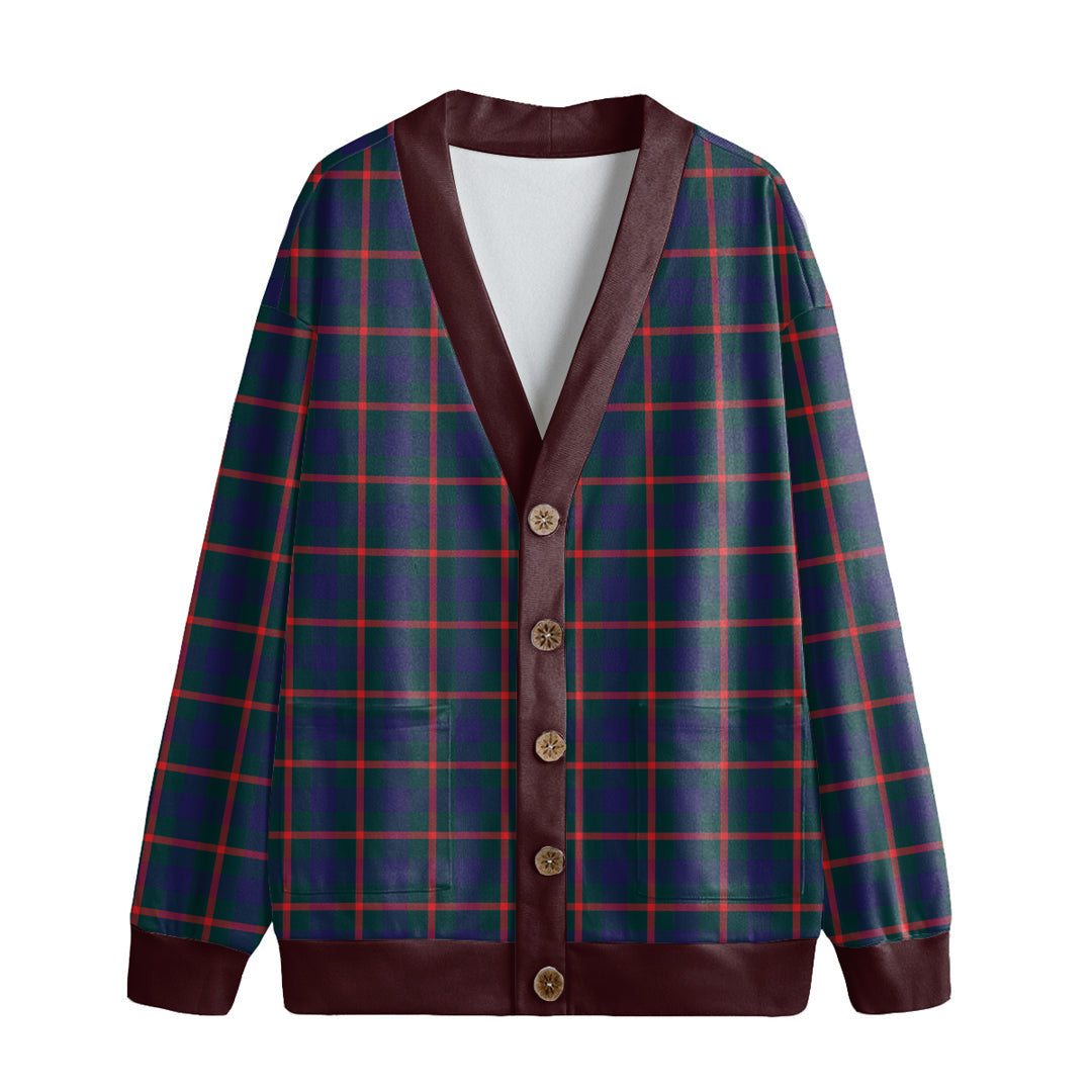 Agnew Modern Tartan Plaid Knitted Fleece Cardigan