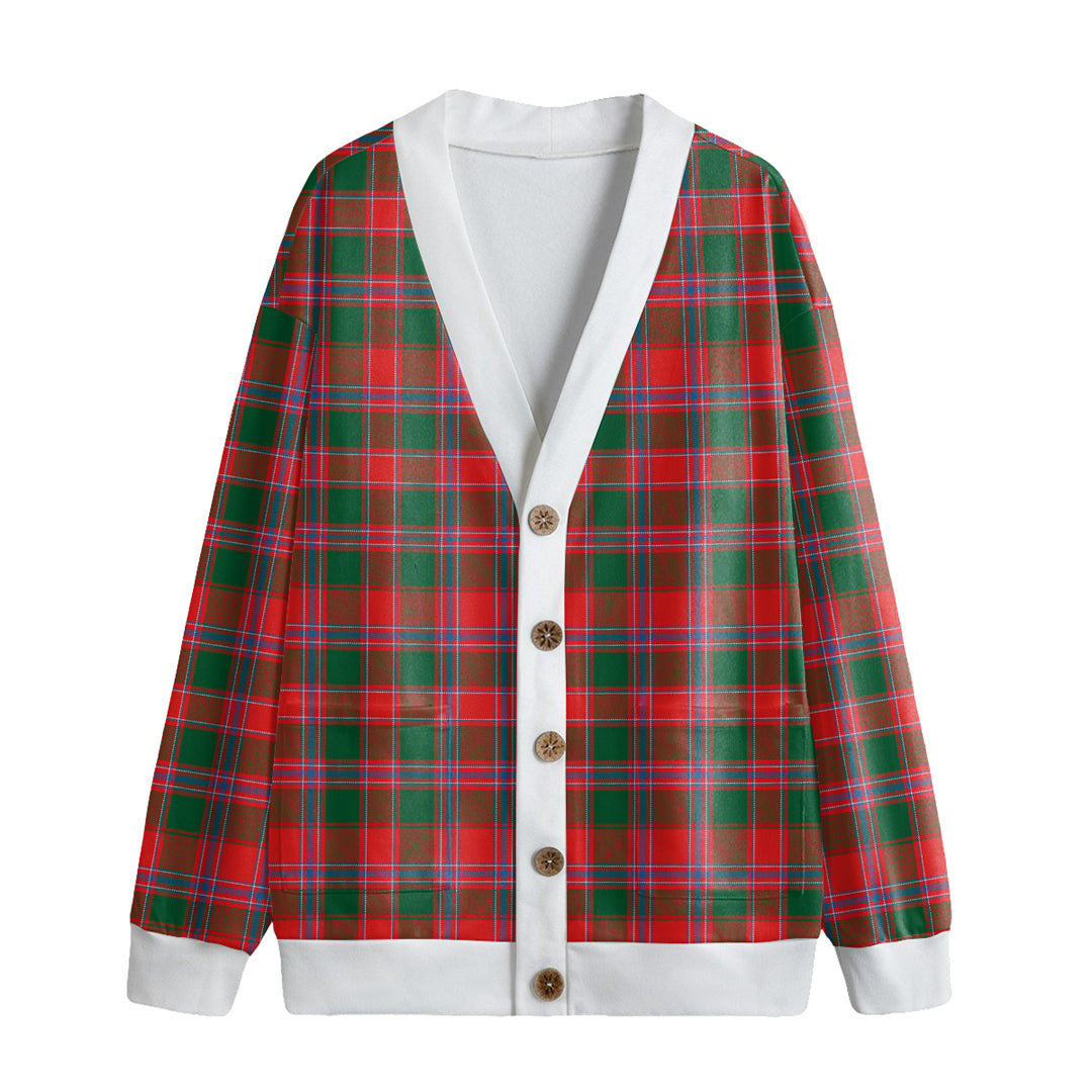 Dalziel Modern Tartan Plaid Knitted Fleece Cardigan