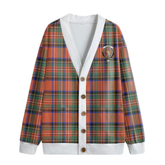 Stewart Royal Ancient Tartan Crest Knitted Fleece Cardigan