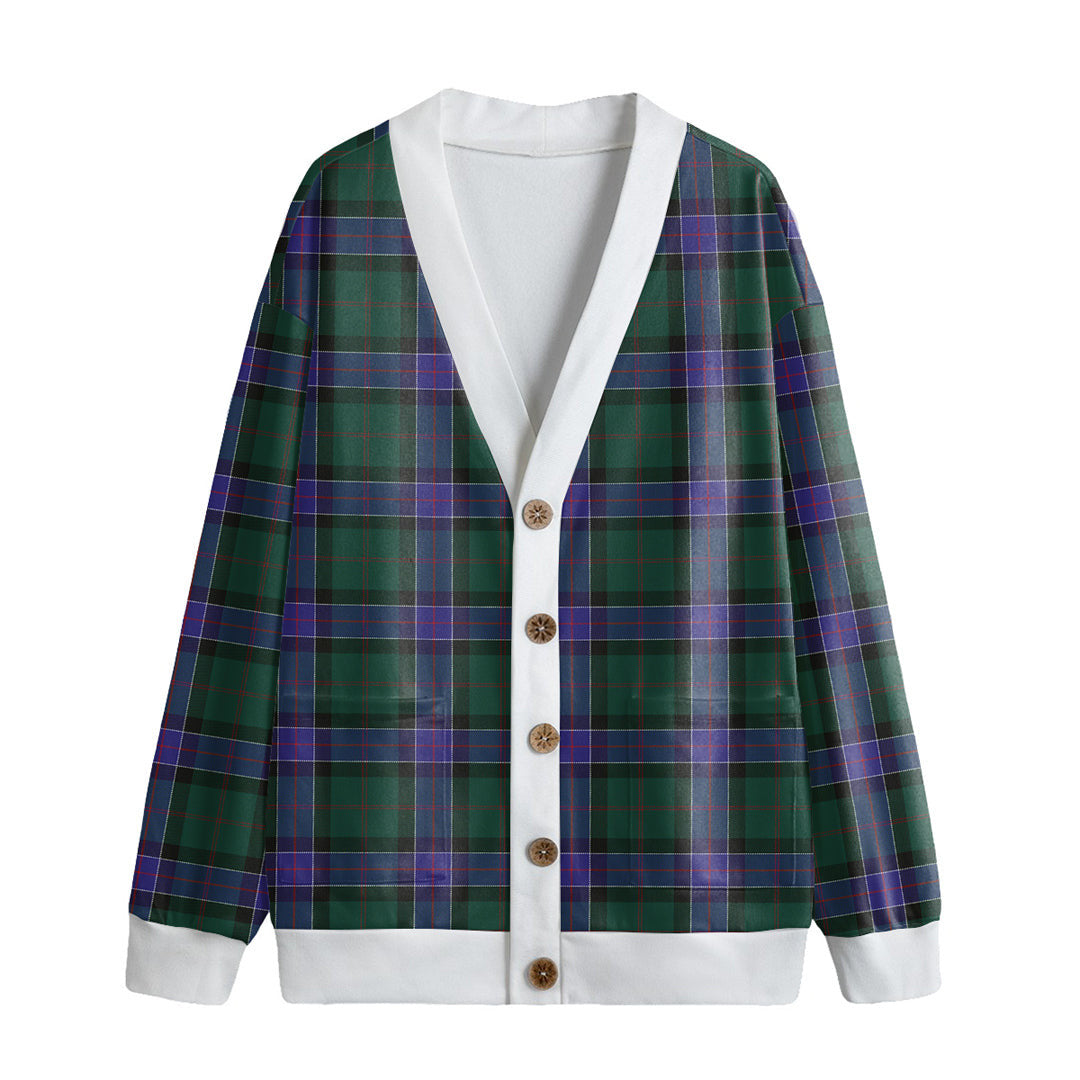 Sinclair Hunting Modern Tartan Plaid Knitted Fleece Cardigan