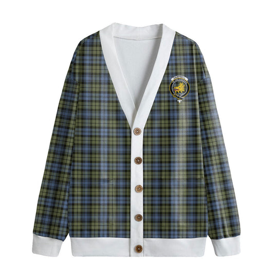 Campbell Faded Tartan Crest Knitted Fleece Cardigan