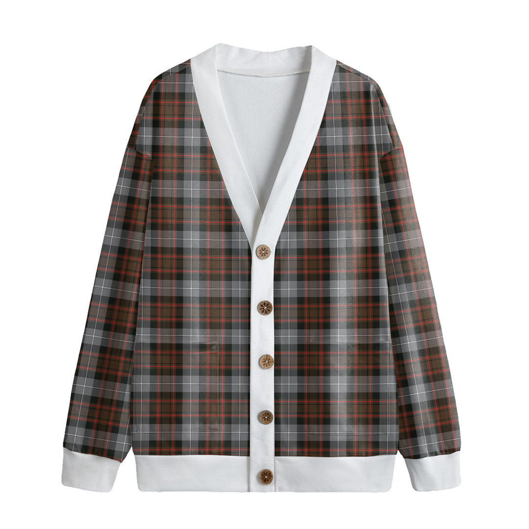 MacRae Hunting Weathered Tartan Plaid Knitted Fleece Cardigan