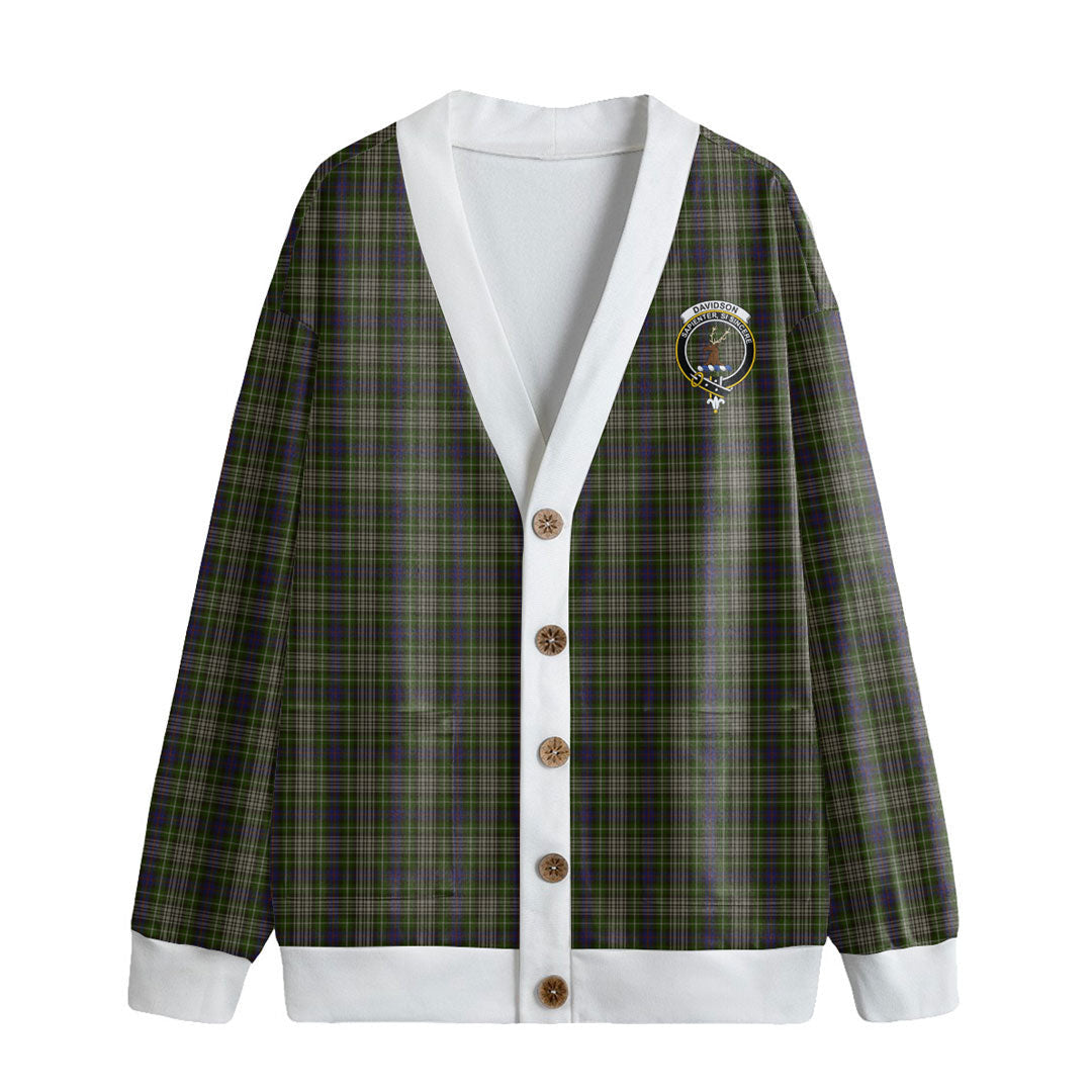 Davidson Tulloch Dress Tartan Crest Knitted Fleece Cardigan