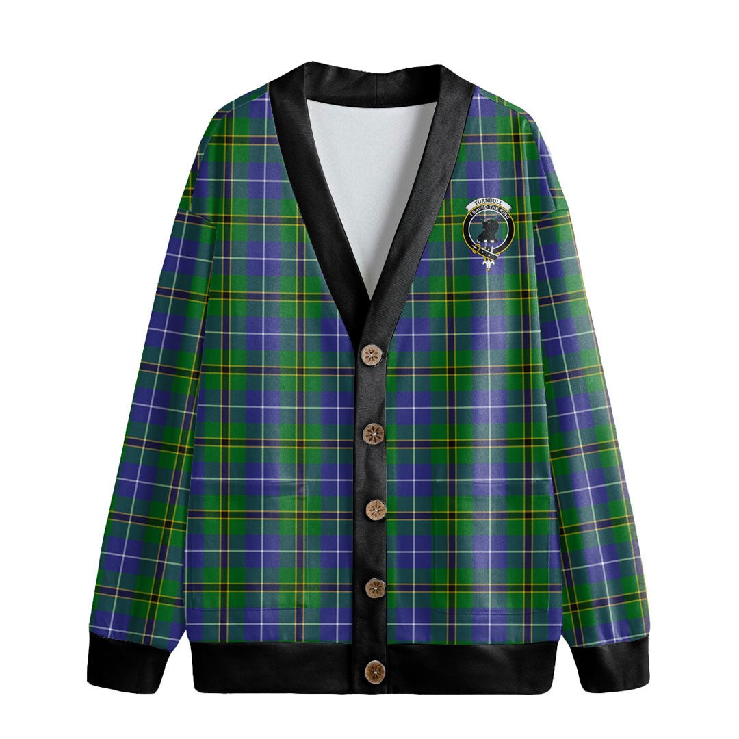 Turnbull Hunting Tartan Crest Knitted Fleece Cardigan