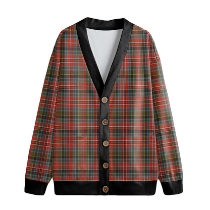 MacPherson Weathered Tartan Plaid Knitted Fleece Cardigan