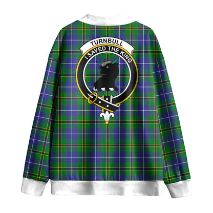 Turnbull Hunting Tartan Crest Knitted Fleece Cardigan