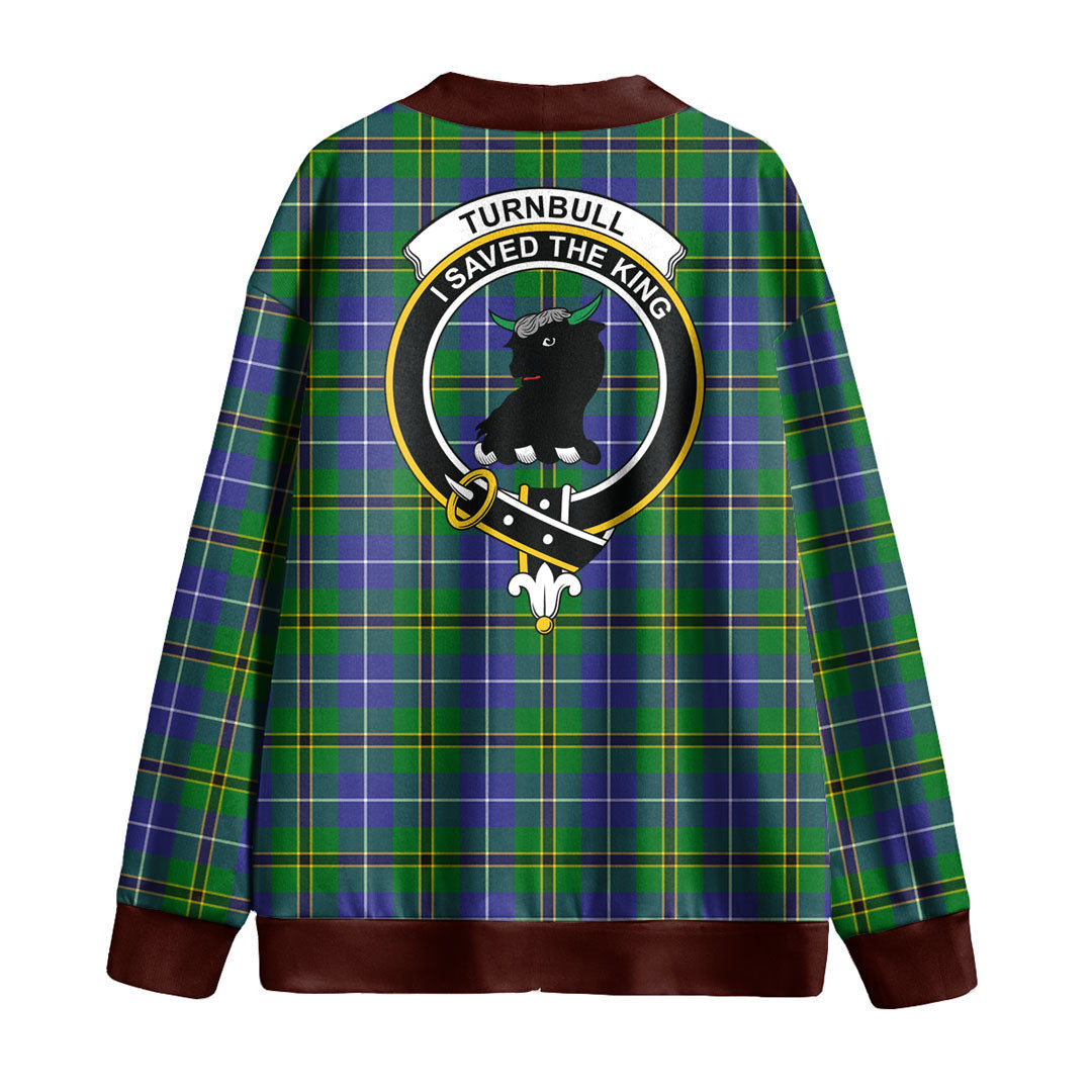 Turnbull Hunting Tartan Crest Knitted Fleece Cardigan