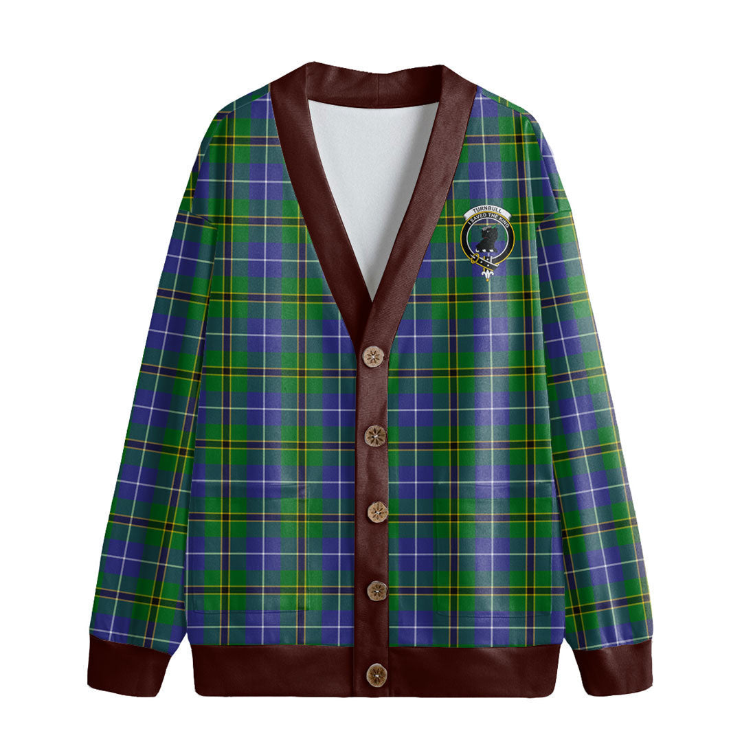 Turnbull Hunting Tartan Crest Knitted Fleece Cardigan