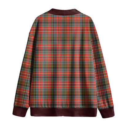 MacPherson Weathered Tartan Plaid Knitted Fleece Cardigan