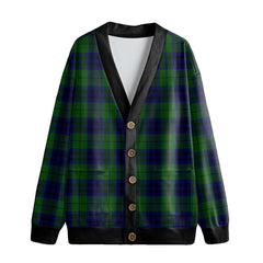 Keith Modern Tartan Plaid Knitted Fleece Cardigan