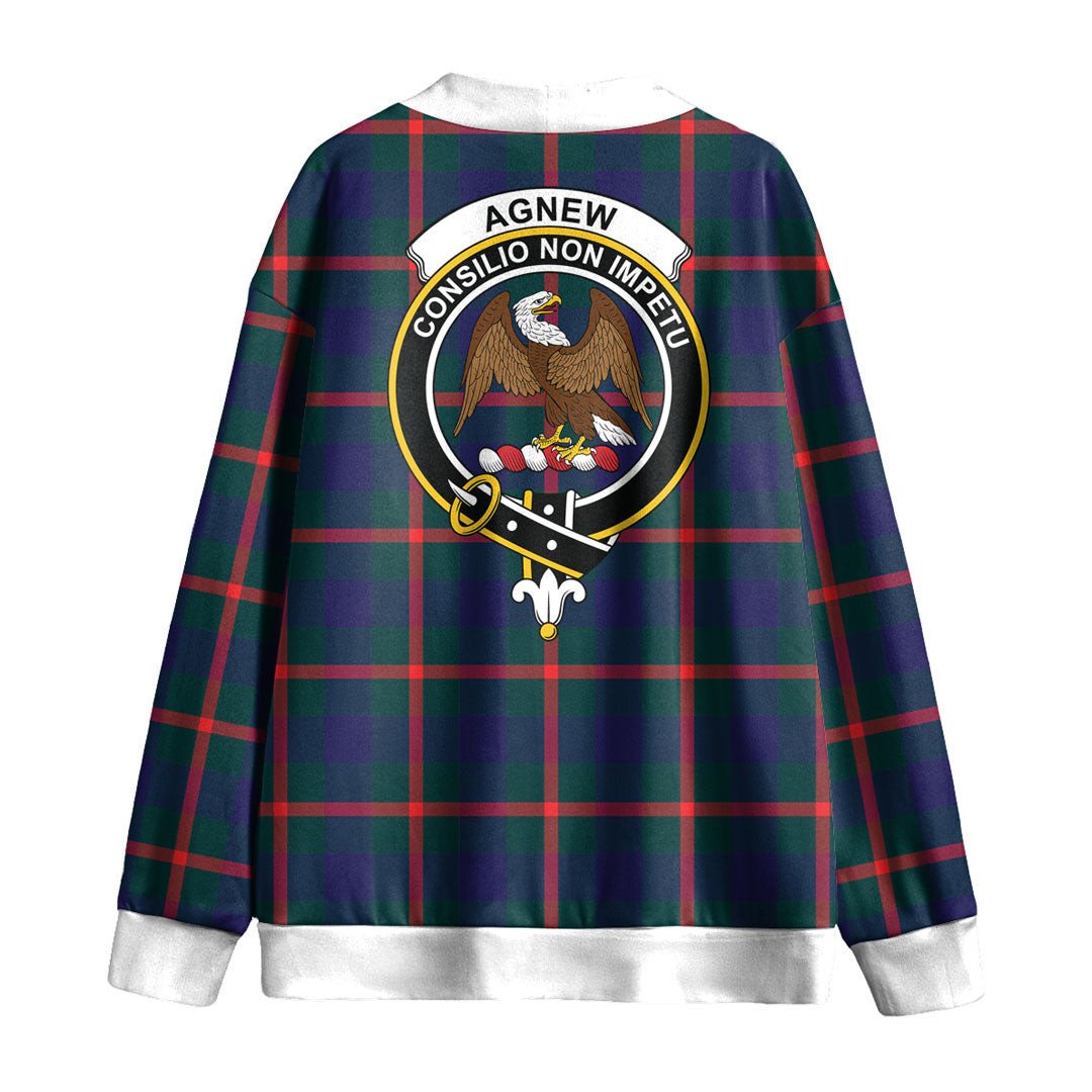 Agnew Modern Tartan Crest Knitted Fleece Cardigan