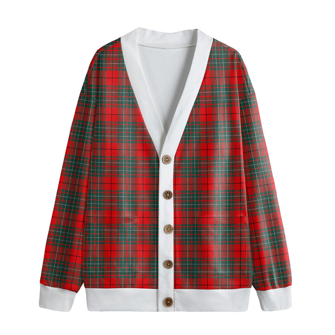 Cumming Modern Tartan Plaid Knitted Fleece Cardigan