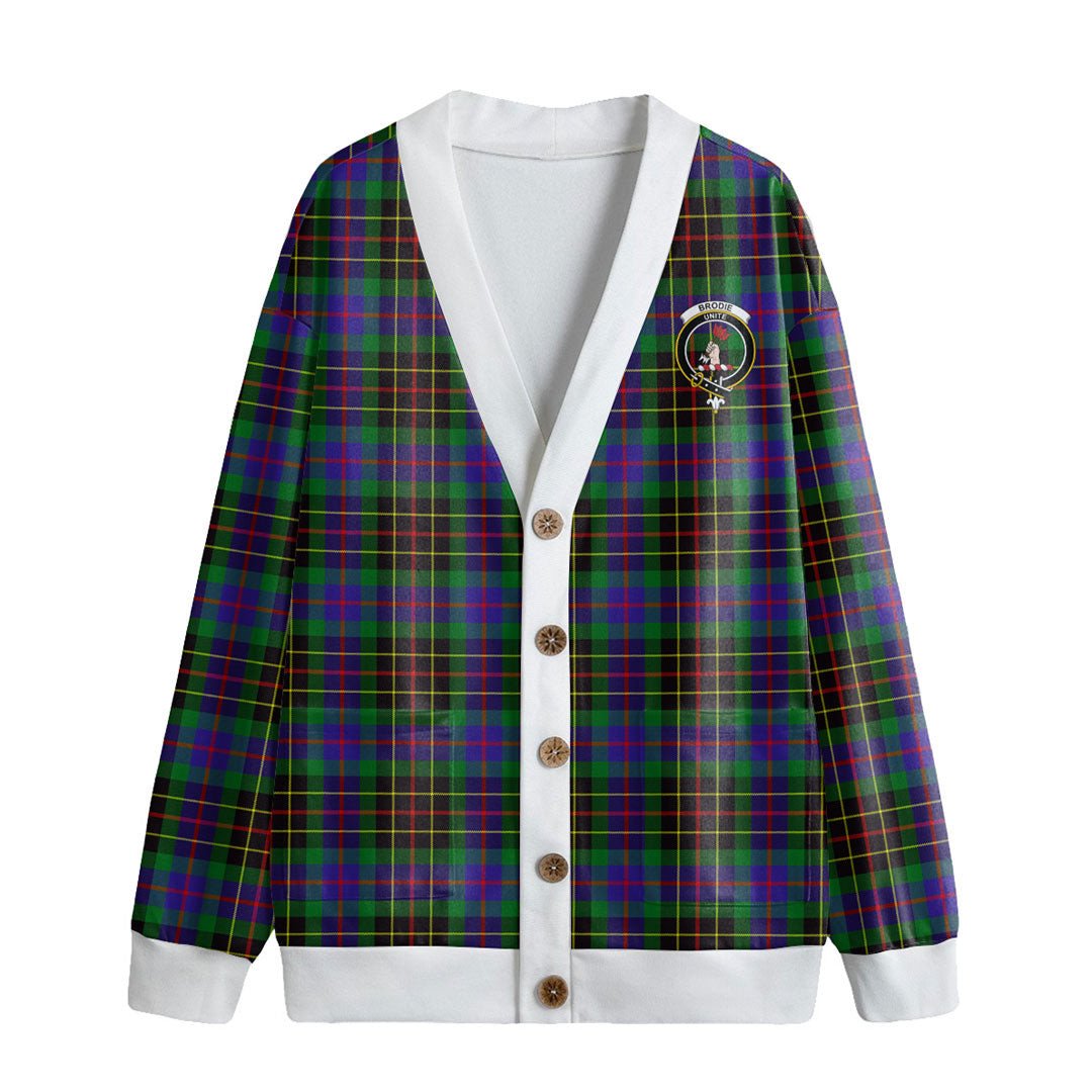 Brodie Hunting Modern Tartan Crest Knitted Fleece Cardigan