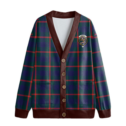 Agnew Modern Tartan Crest Knitted Fleece Cardigan