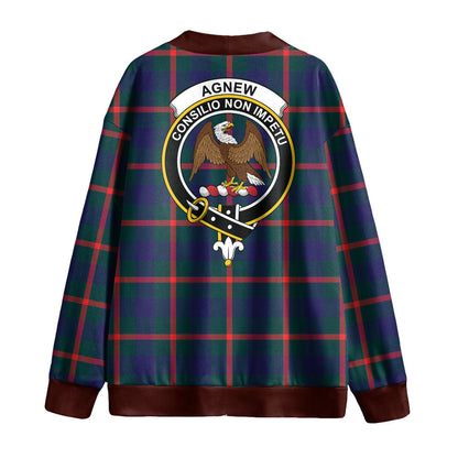 Agnew Modern Tartan Crest Knitted Fleece Cardigan