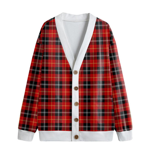 Marjoribanks Tartan Plaid Knitted Fleece Cardigan