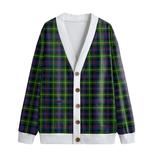 Farquharson Modern Tartan Plaid Knitted Fleece Cardigan