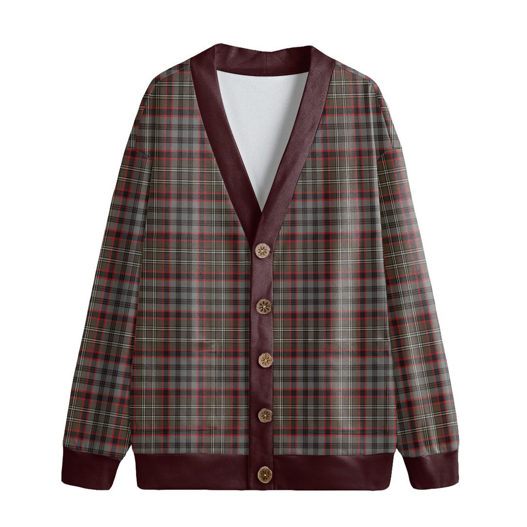 Nicolson Hunting Weathered Tartan Plaid Knitted Fleece Cardigan