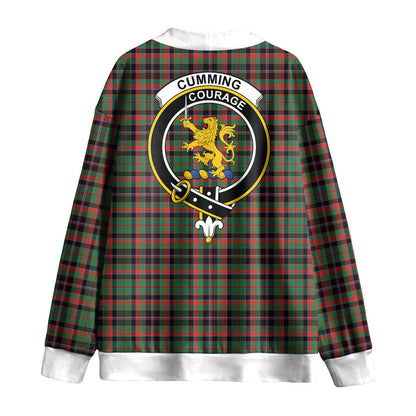 Cumming Hunting Ancient Tartan Crest Knitted Fleece Cardigan