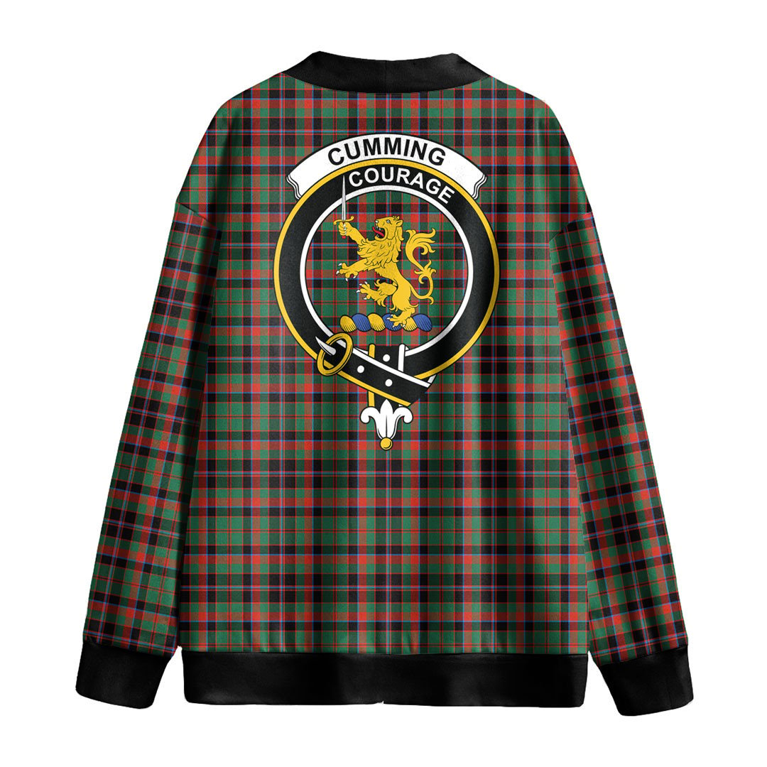 Cumming Hunting Ancient Tartan Crest Knitted Fleece Cardigan