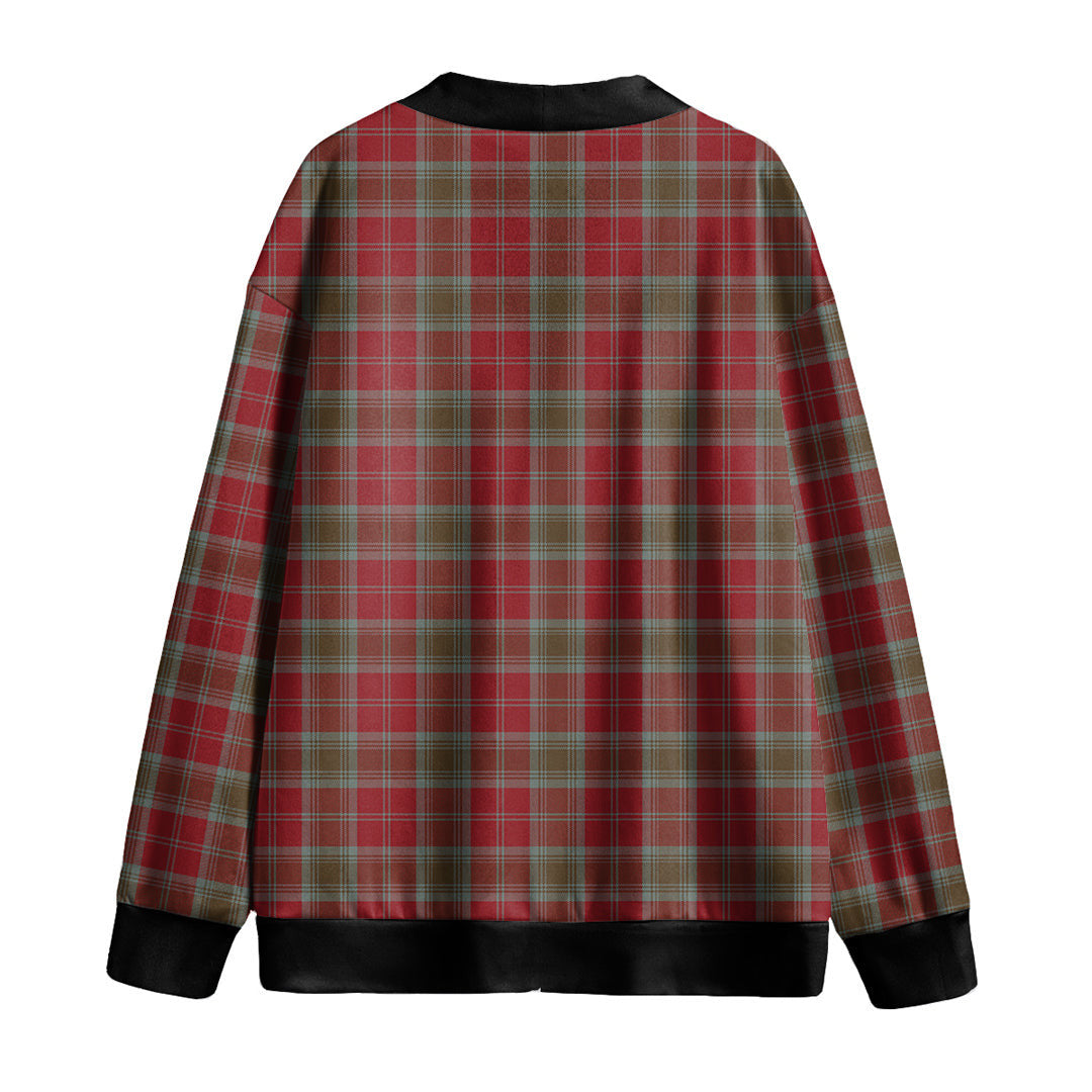 Lindsay Weathered Tartan Plaid Knitted Fleece Cardigan