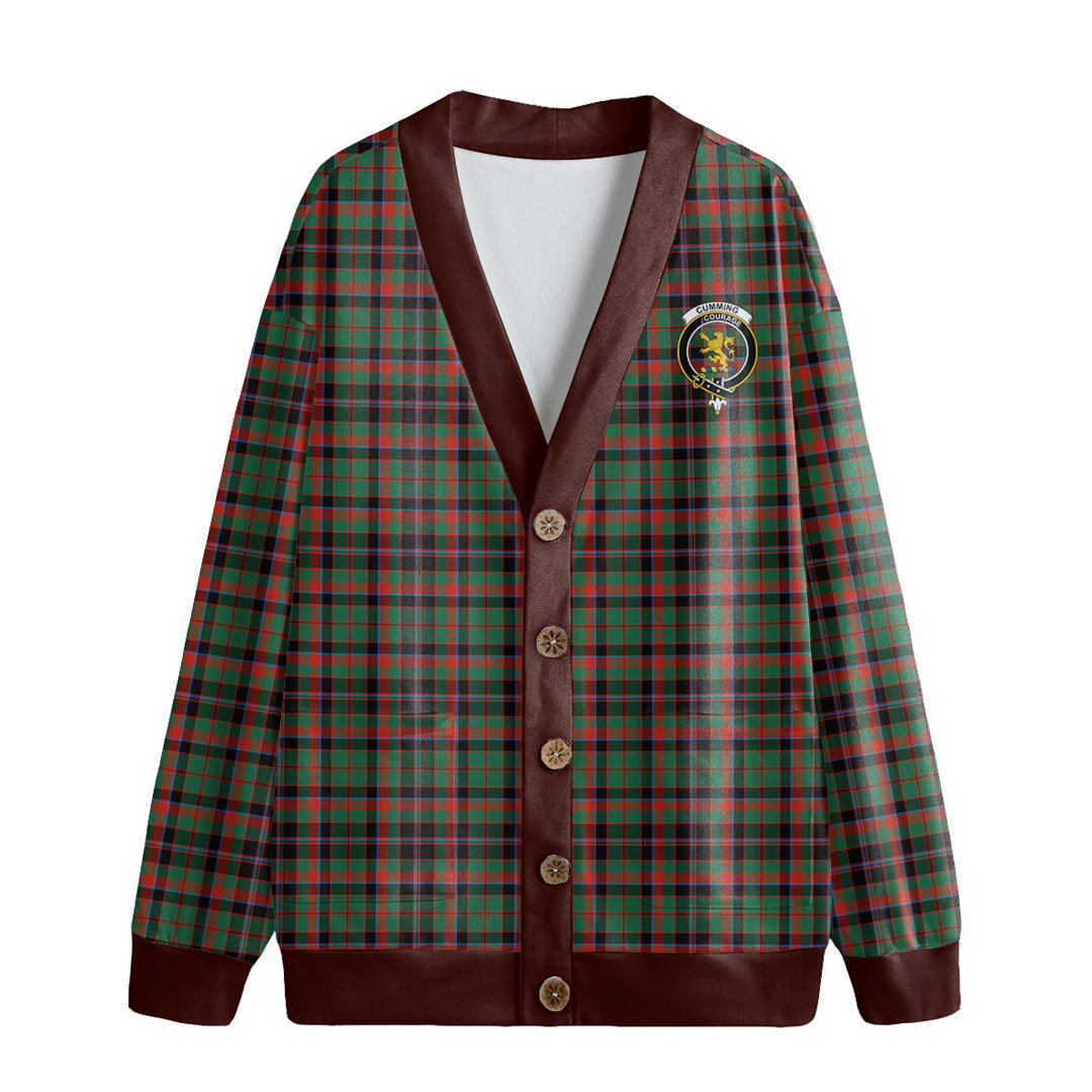 Cumming Hunting Ancient Tartan Crest Knitted Fleece Cardigan