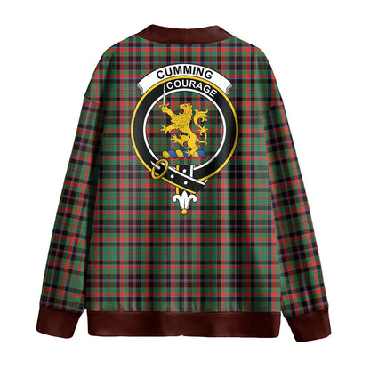 Cumming Hunting Ancient Tartan Crest Knitted Fleece Cardigan