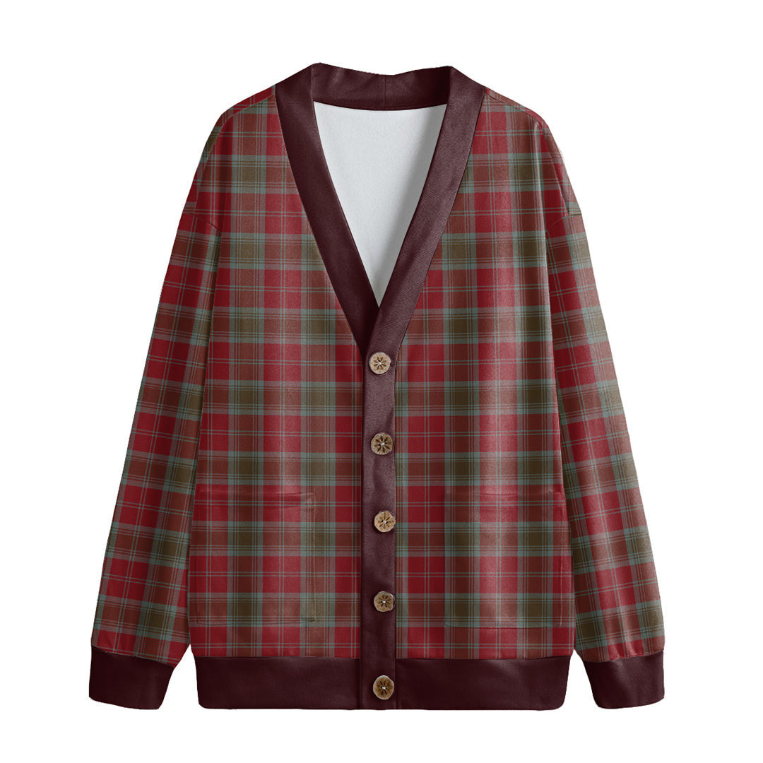 Lindsay Weathered Tartan Plaid Knitted Fleece Cardigan