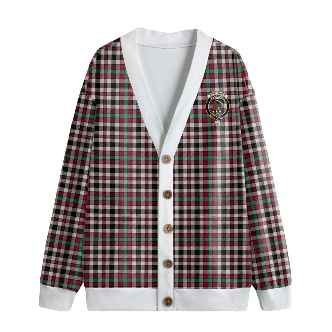 Borthwick Dress Ancient Tartan Crest Knitted Fleece Cardigan