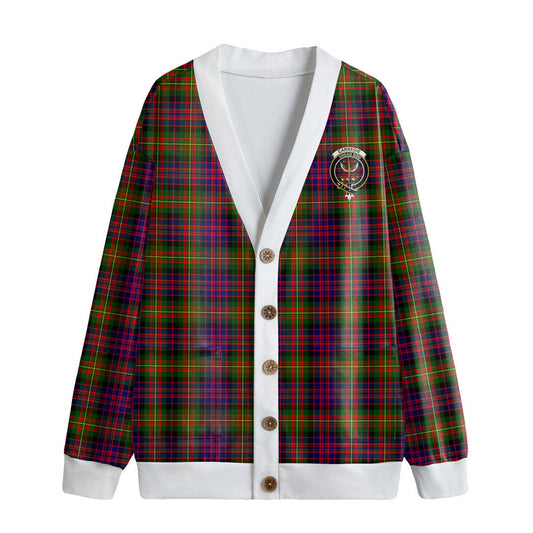 Carnegie Modern Tartan Crest Knitted Fleece Cardigan