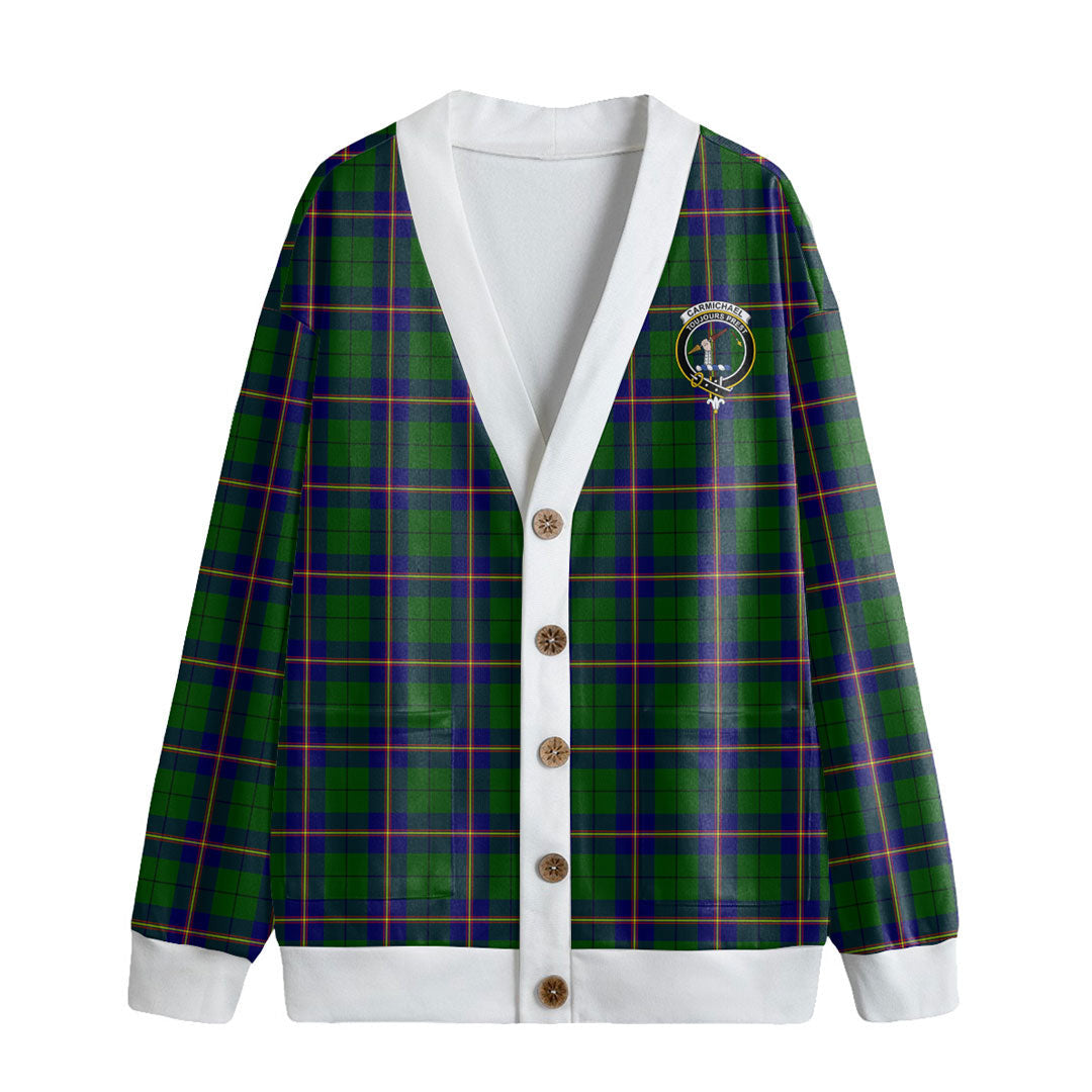 Carmichael Modern Tartan Crest Knitted Fleece Cardigan