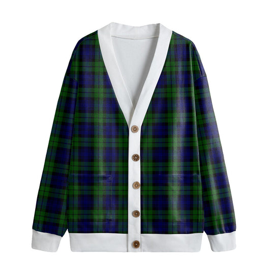 Campbell Modern Tartan Plaid Knitted Fleece Cardigan