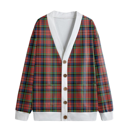 MacPherson Ancient Tartan Plaid Knitted Fleece Cardigan