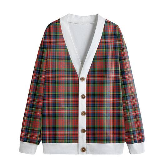 MacPherson Ancient Tartan Plaid Knitted Fleece Cardigan