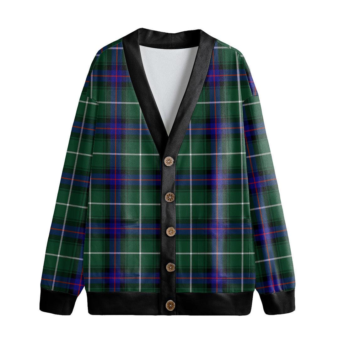 MacDonald of the Isles Hunting Modern Tartan Plaid Knitted Fleece Cardigan