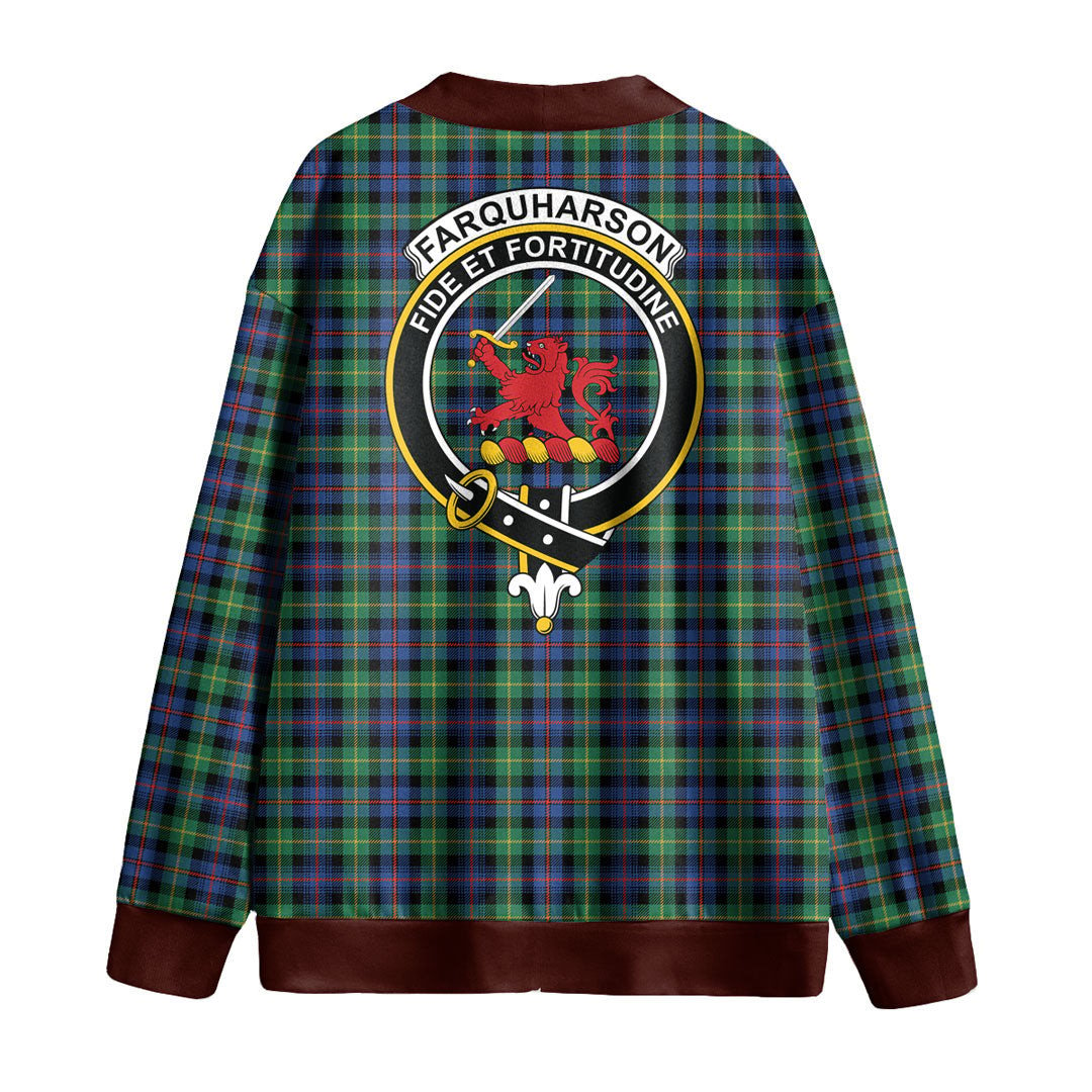 Farquharson Ancient Tartan Crest Knitted Fleece Cardigan