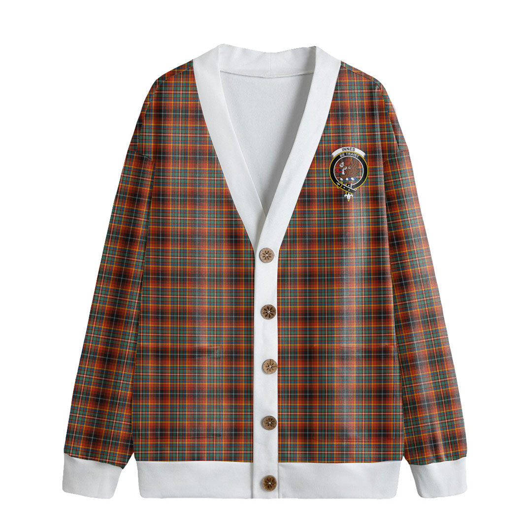 Innes Ancient Tartan Crest Knitted Fleece Cardigan