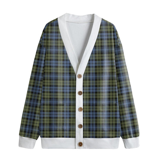 Campbell Faded Tartan Plaid Knitted Fleece Cardigan