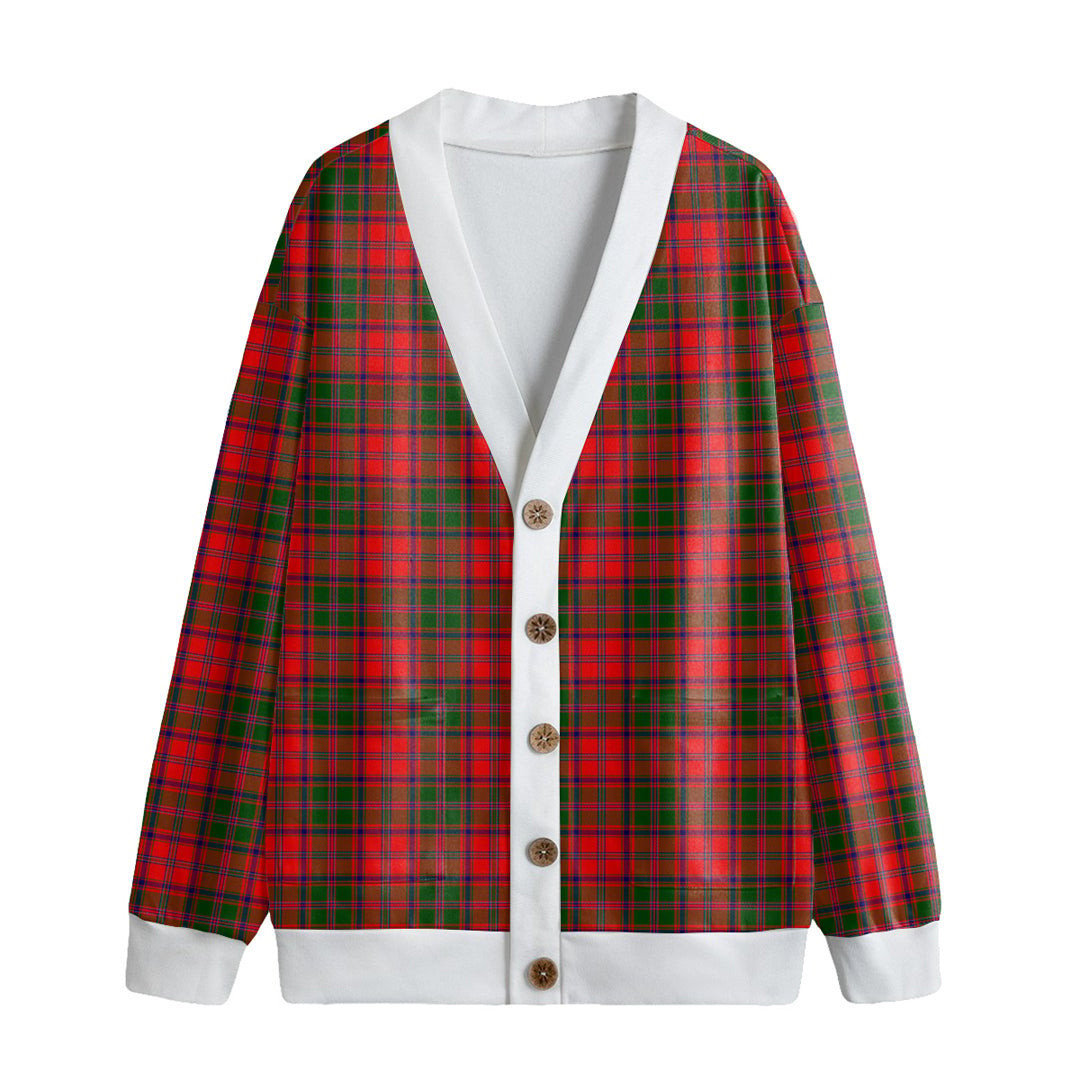 Stewart of Appin Modern Tartan Plaid Knitted Fleece Cardigan