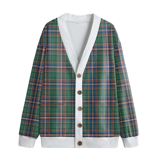 MacFarlane Hunting Ancient Tartan Plaid Knitted Fleece Cardigan