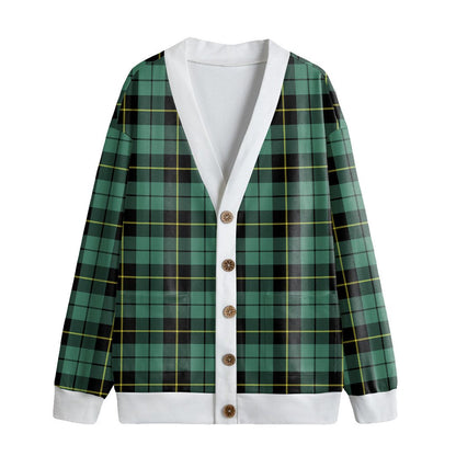 Wallace Hunting Ancient Tartan Plaid Knitted Fleece Cardigan