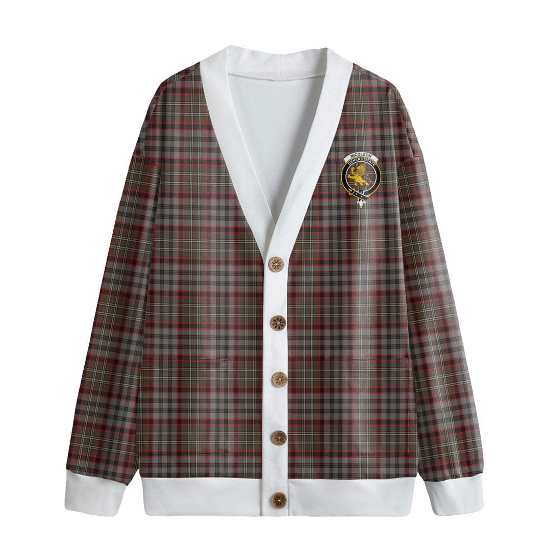 Nicolson Hunting Weathered Tartan Crest Knitted Fleece Cardigan