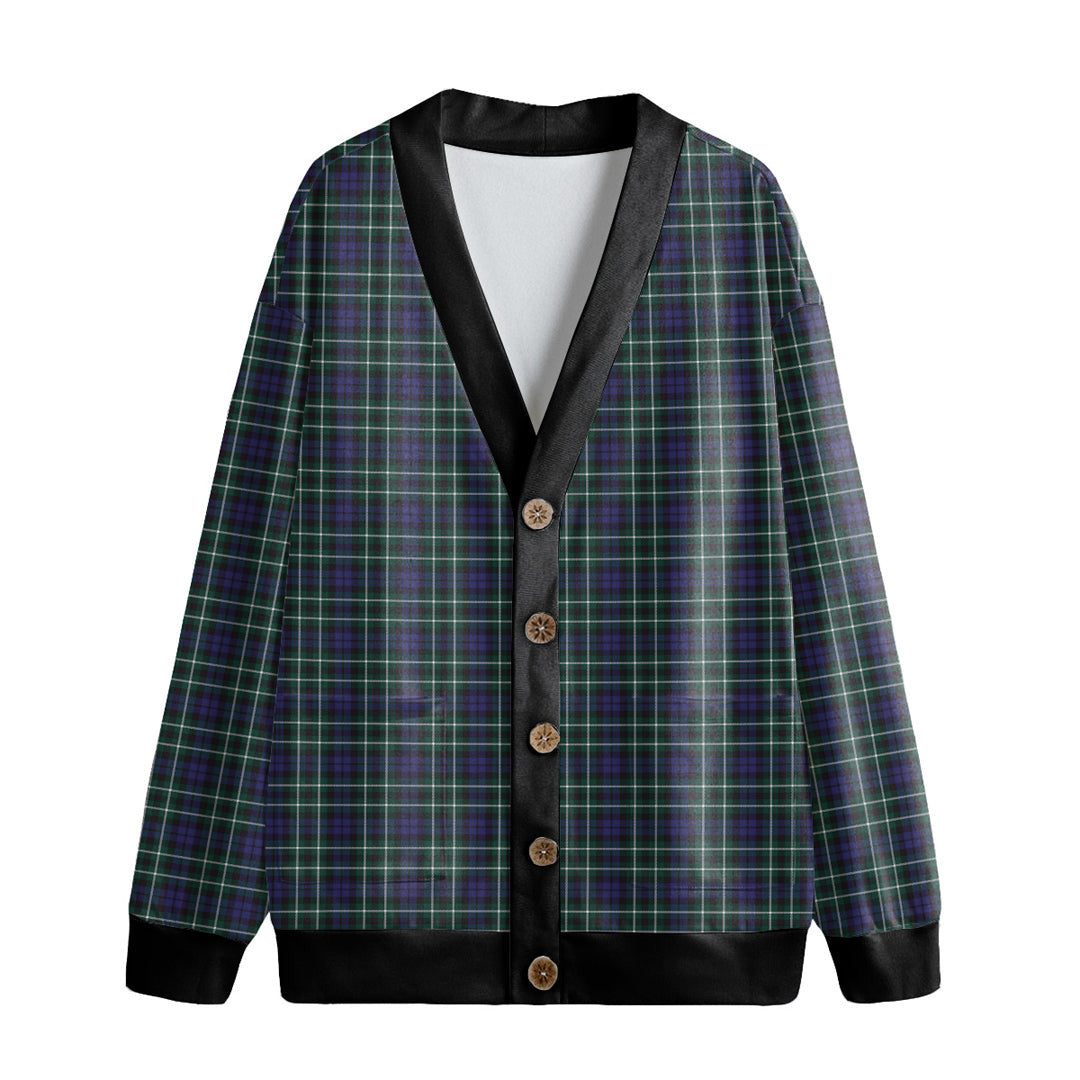 Graham of Montrose Modern Tartan Plaid Knitted Fleece Cardigan