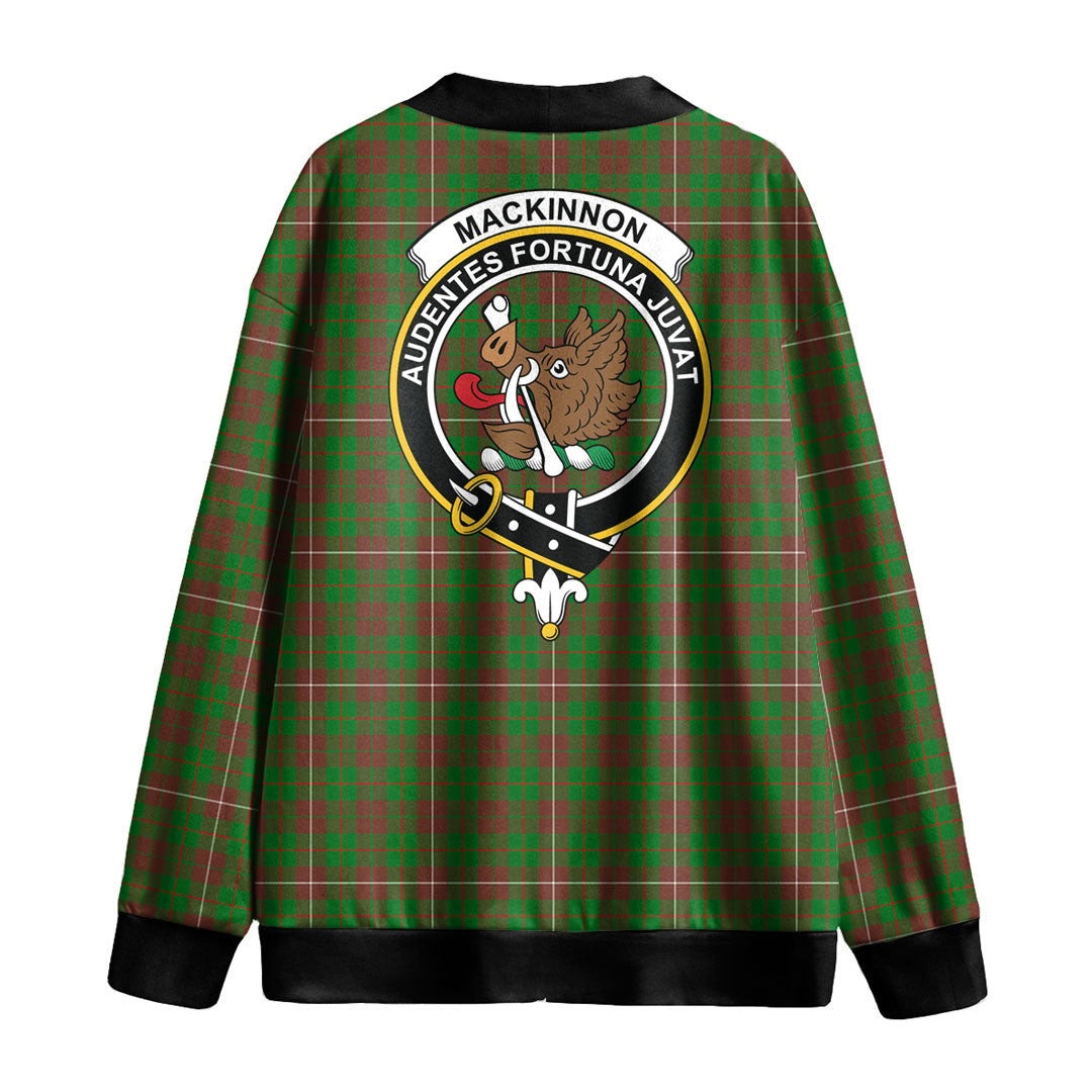 MacKinnon Hunting Modern Tartan Crest Knitted Fleece Cardigan