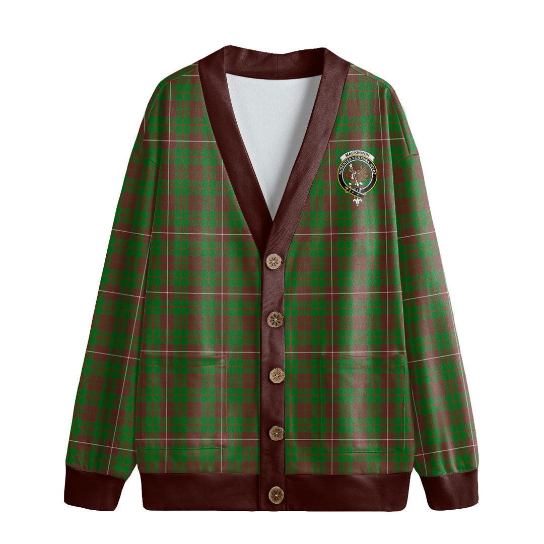 MacKinnon Hunting Modern Tartan Crest Knitted Fleece Cardigan