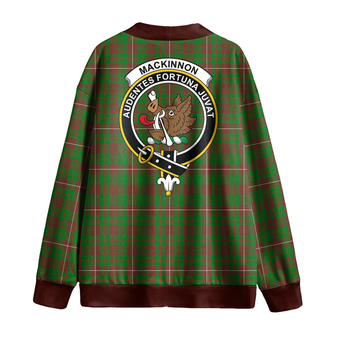 MacKinnon Hunting Modern Tartan Crest Knitted Fleece Cardigan