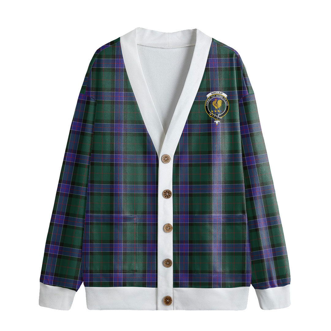 Sinclair Hunting Modern Tartan Crest Knitted Fleece Cardigan